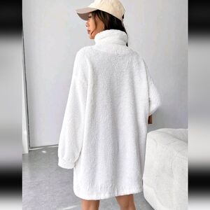 Off white turtleneck super soft sweater dress size Small oversized shirt dress